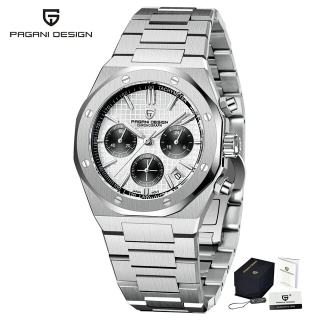PAGANI DESIGN 2024 New Stainless Steel Watch Luxury Sports Chronograph Quartz