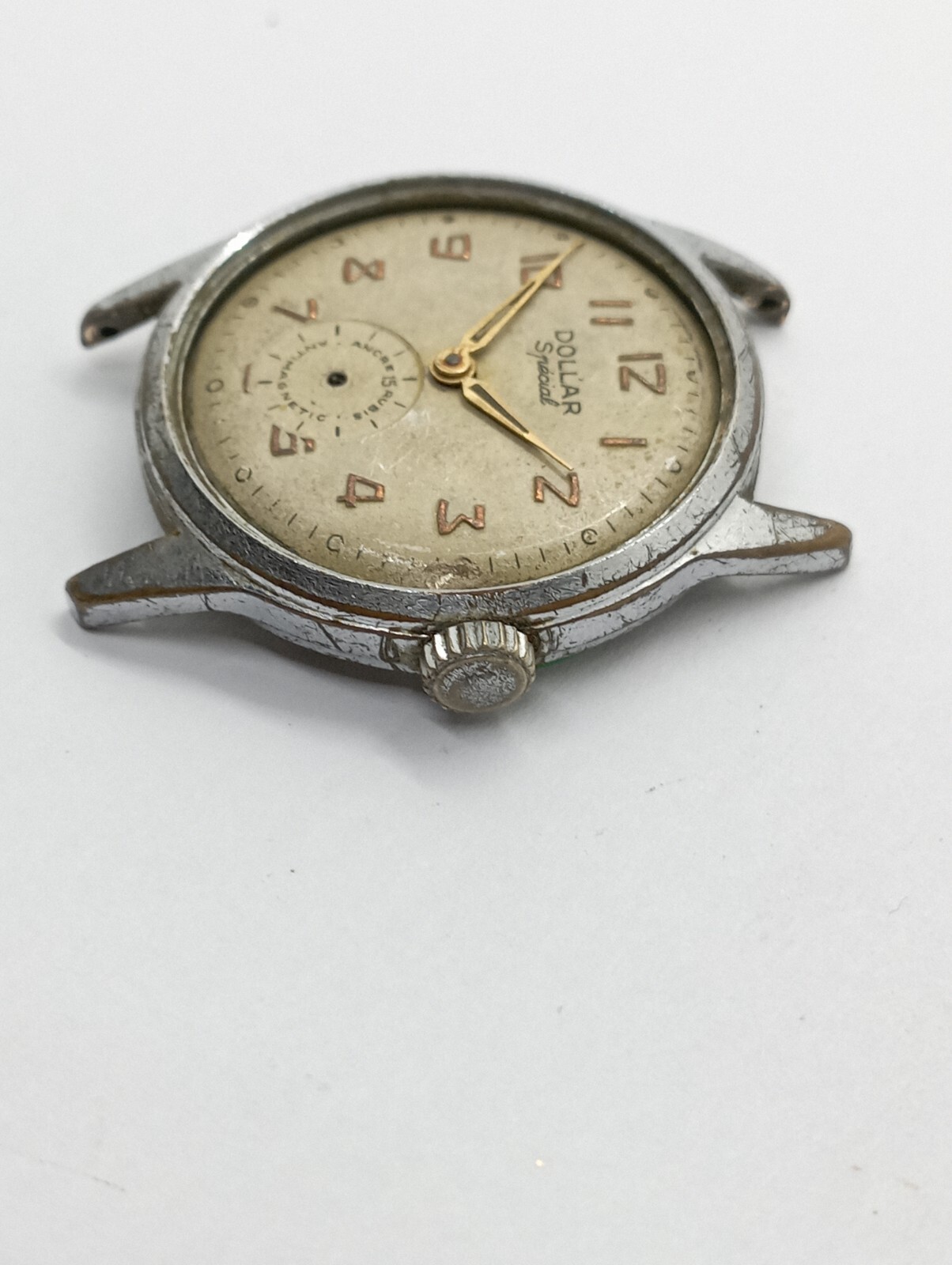 VINTAGE Dollar Special ANCRE 15 Jewels Cal. Cupillard 233 RARE working Well Stem