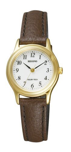CITIZEN REGUNO RS26-0031C Solar Tech Women Watch White Dial Brown Band F/S