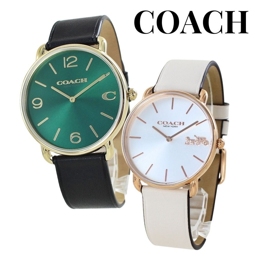 Coach Watch Hand Pair Watch Leather Belt Black Ivory 14602648 / 14504380