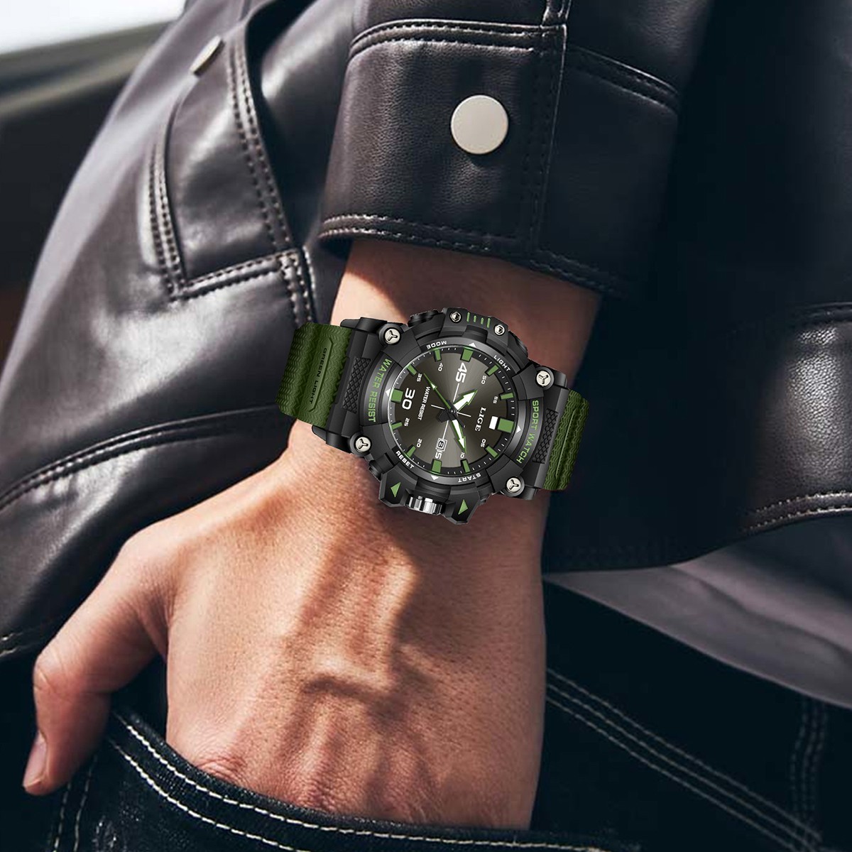 LIGE Men Watch Quartz Date Analog Luminous Waterproof Diver Sport Man Wristwatch