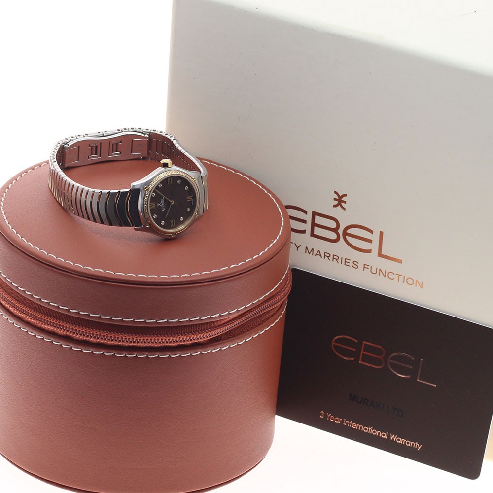 EBEL 1216443A Sport Classic Mini Diamond Bezel 8P Diamond Quartz From Japan G706