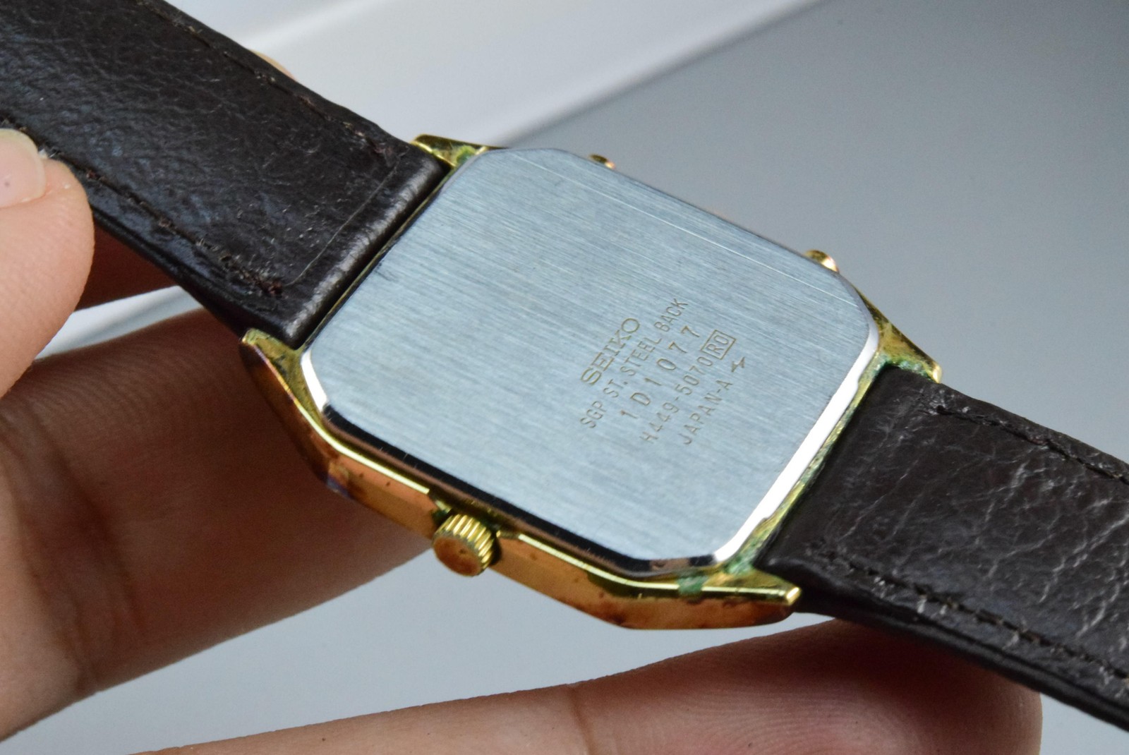 Vintage watch Seiko Gold Plate H449-5070 LCD DIGITAL Men Quartz Octagonal 31mm