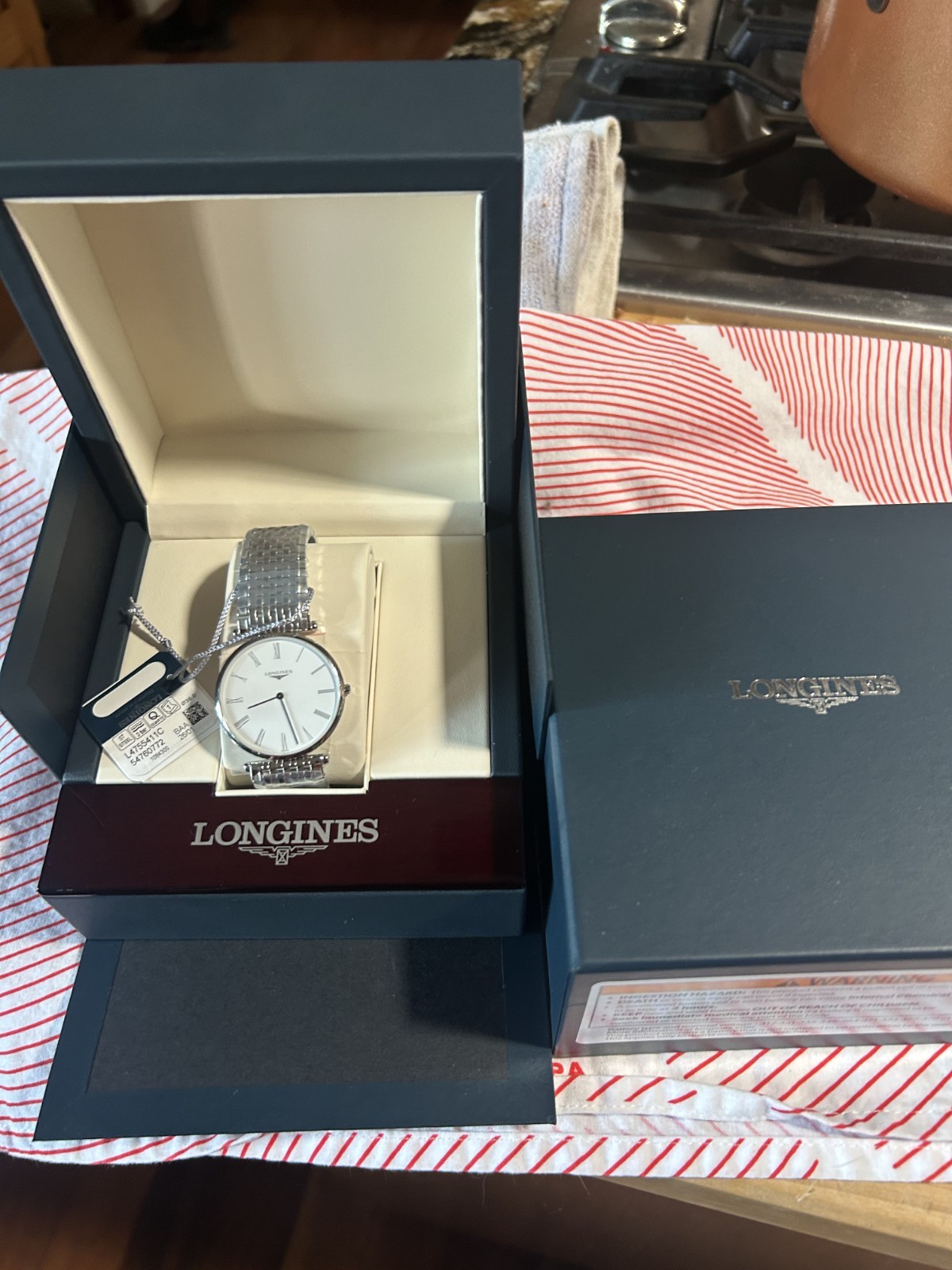 longines watch women, brand new in box, international warranty, ref#L4755411C