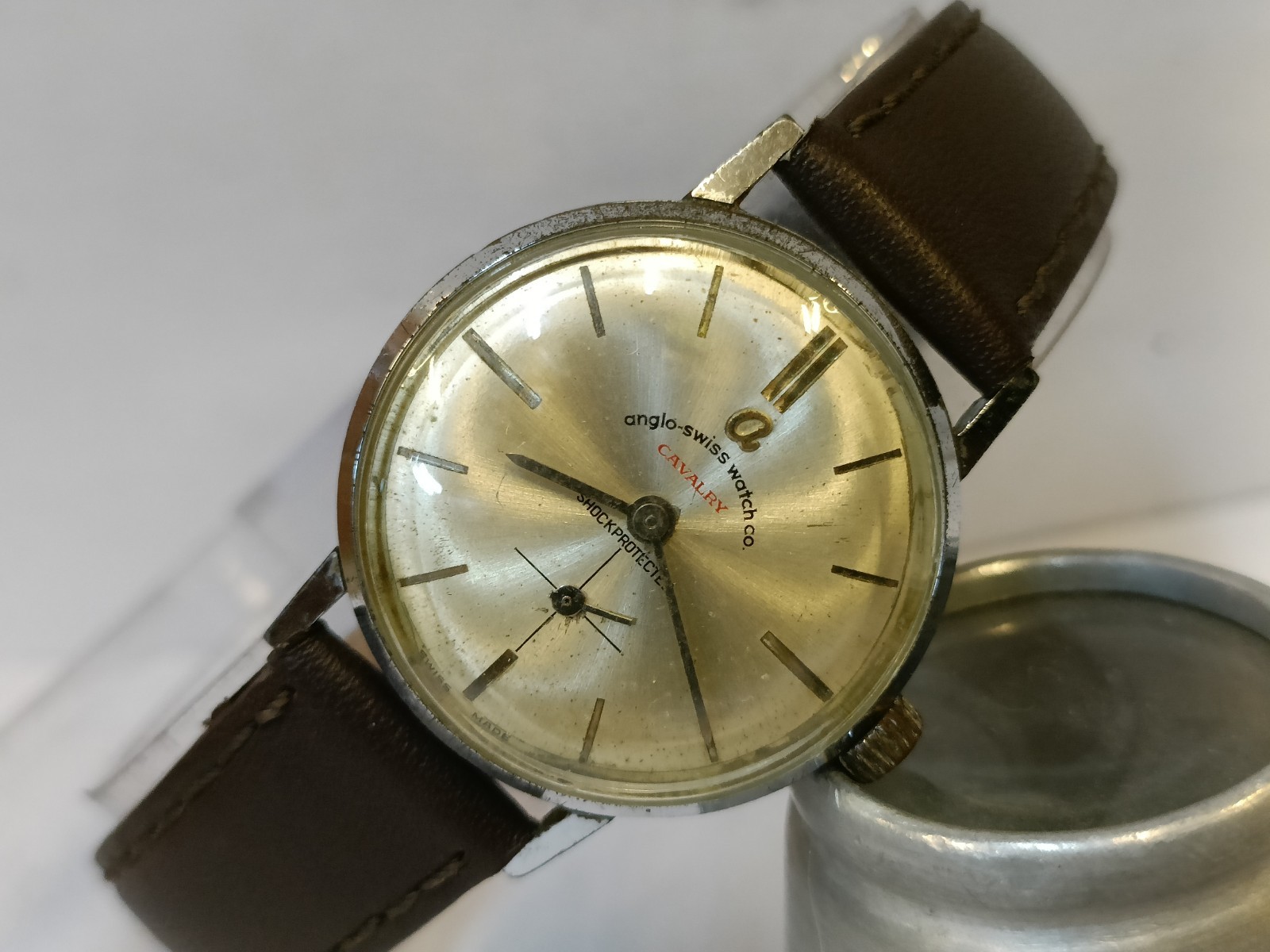 ANGLO-SWISS WATCH CO. CAVALRY WINDING PATINA DIAL UNISEX WORKING