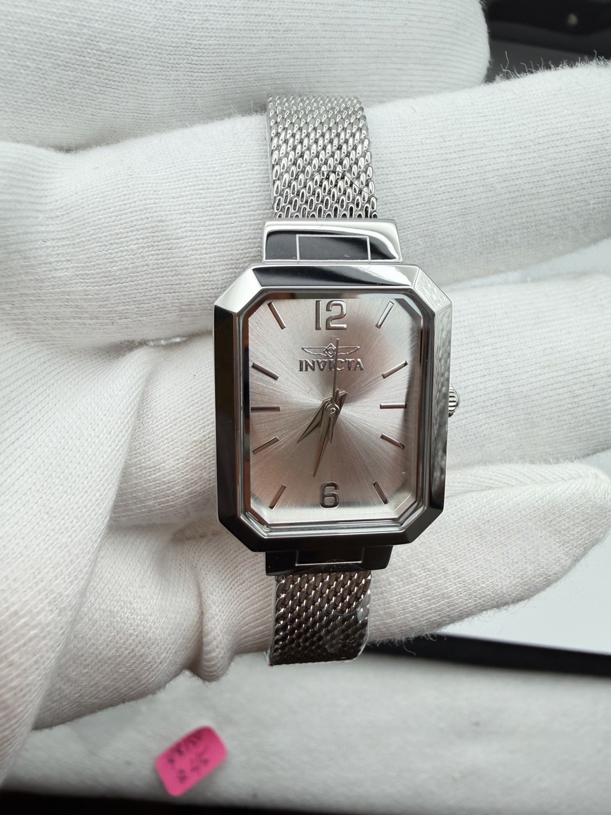48150-Invicta Women’s Rectangle Silver Dial Stainless Steel Mesh Bracelet.21mm