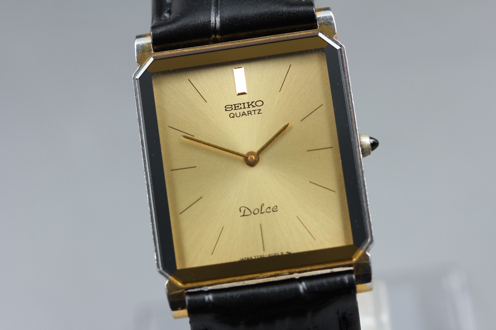 [Exc+5] SEIKO Dolce 7730-5020 25mm Gold Dial Quartz Men’s Vintage Watch JAPAN