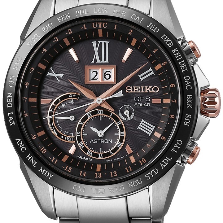 Seiko Astron 8X42 GPS Solar Big-Date Mens Sapphire Set 10 BAR Watch