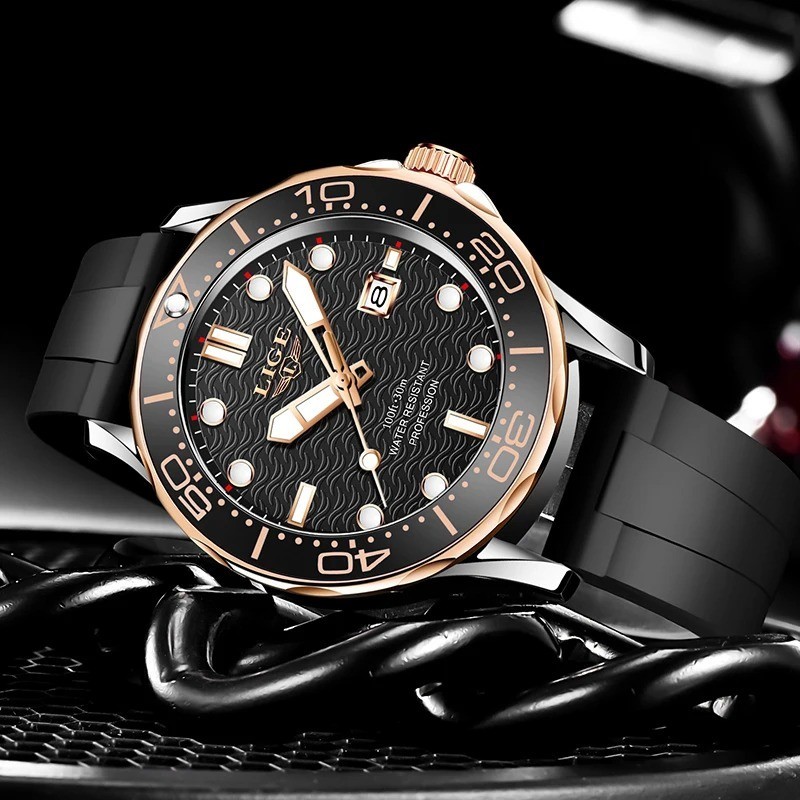 2025 LIGE New Business Mens Watches Top Brand Luxury Dive Watch For Men Waterpro
