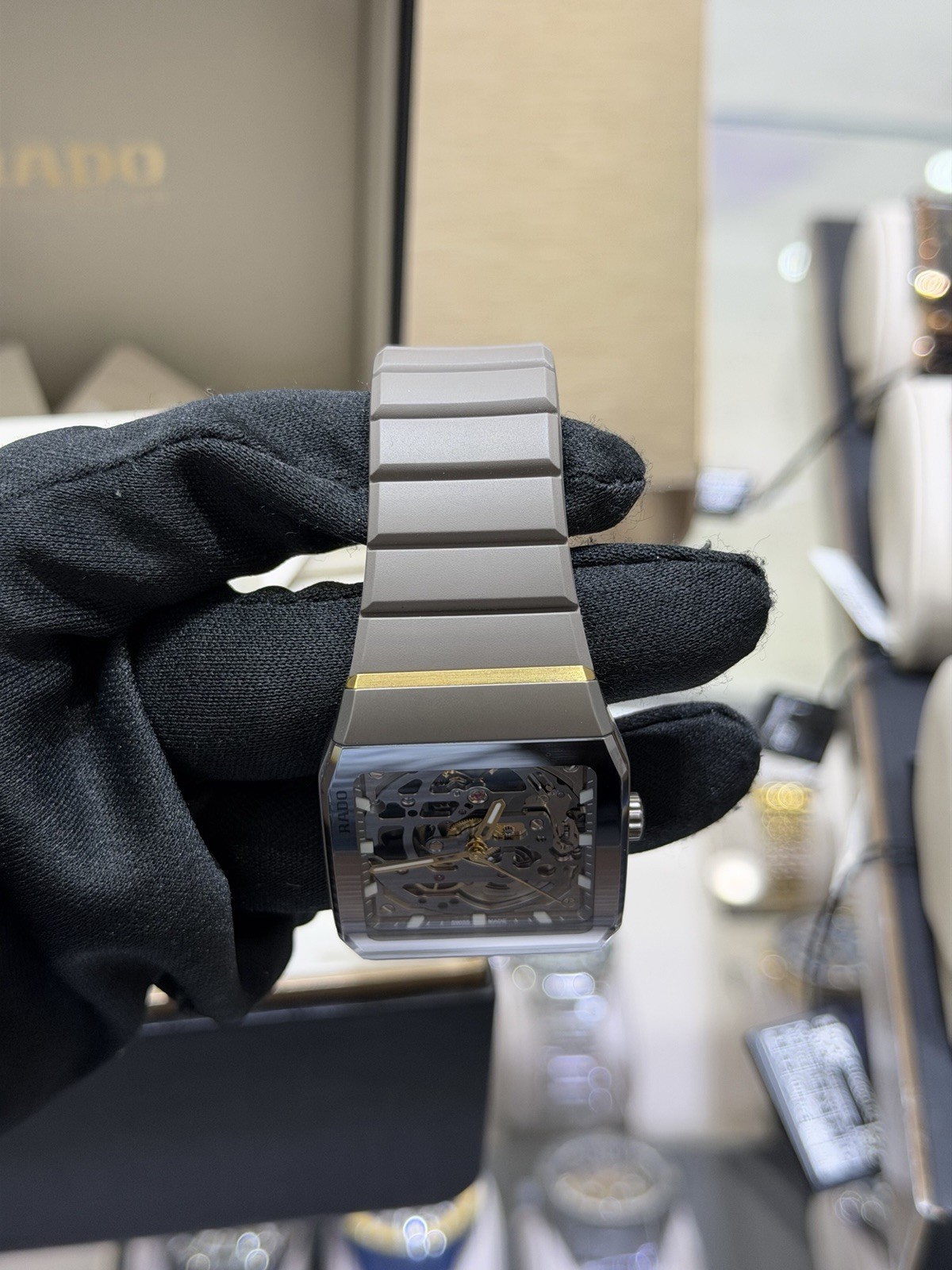 New Rado Anatom Automatic Skeleton Gray Dial Rubber Strap Unisex Watch R10206109
