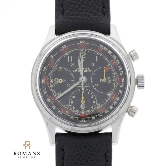 Jardur Wristwatch Chronograph Valjoux 72 C.1950s 1Year Warranty Must See Beauty