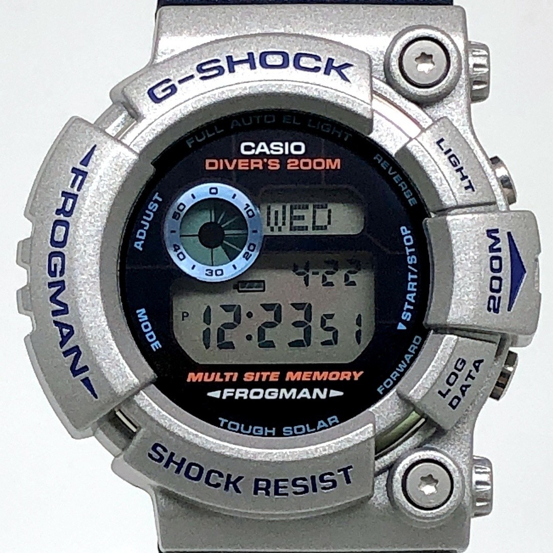 G SHOCK GW 200K 2 FROGMAN Ilkji 2001 Frogman Tough Solar Silver x Navy Released