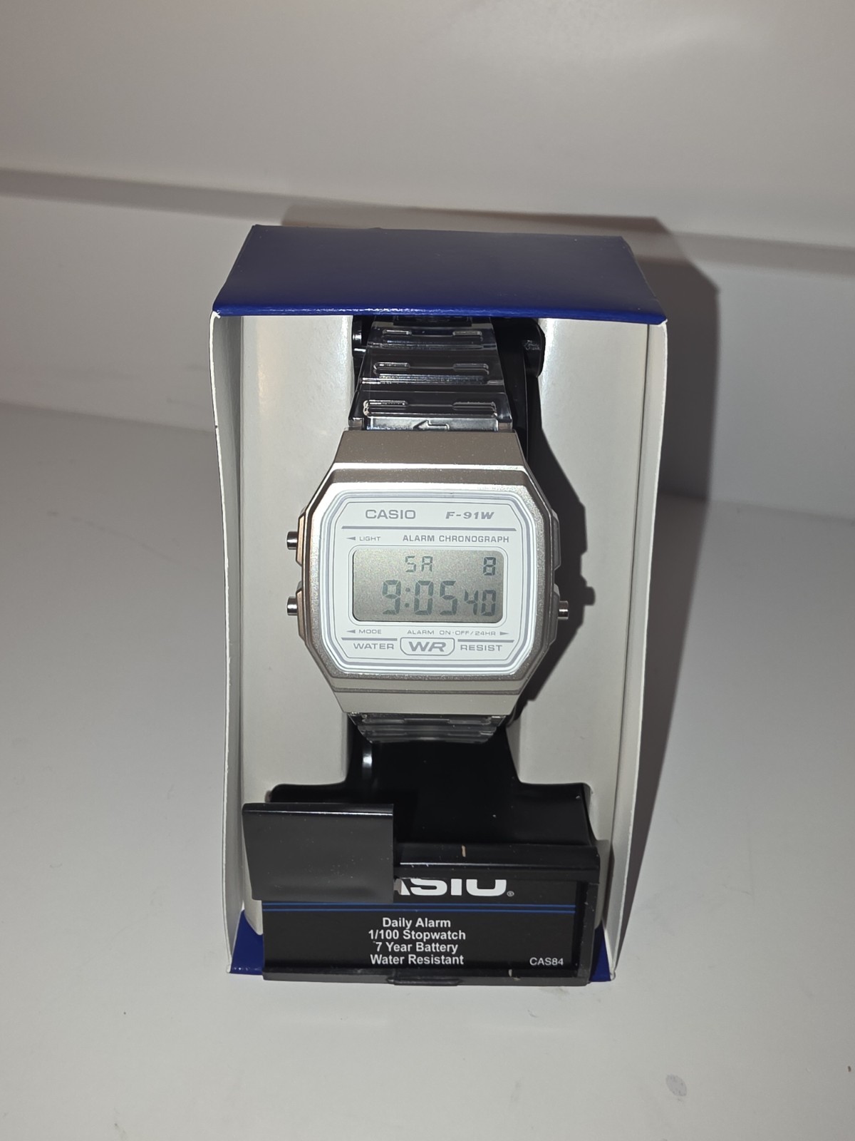 CASIO F-91WS-7CF Silver Translucent Unisex Digital Watch NEW
