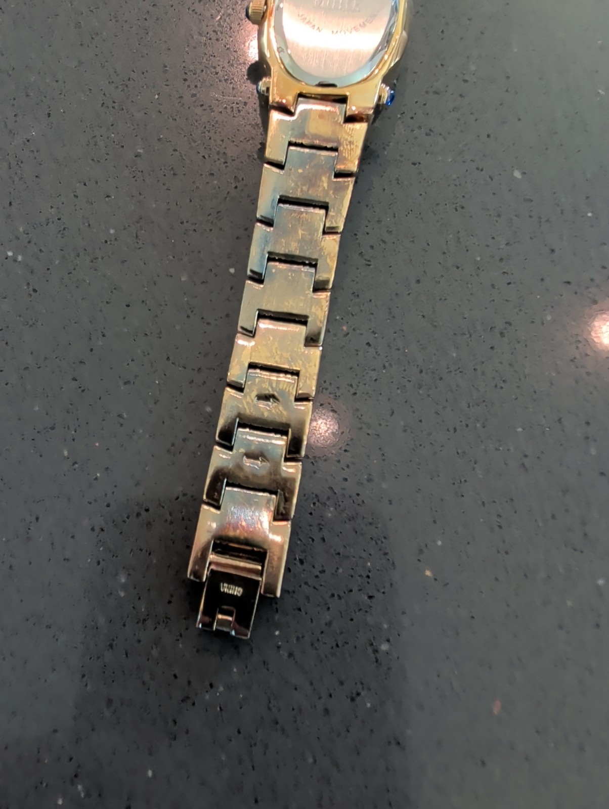Nolan Miller Glamour Collection Gold Tone Clear Crystal Watch Needs Battery Q153