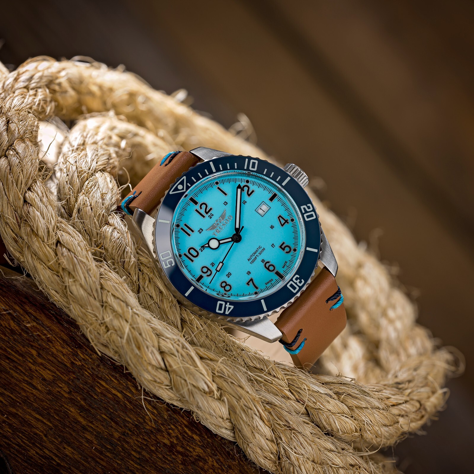 Tresod Ocean Master SWISS MADE SW200 Automatic Blue Dial Ceramic Bezel SS Watch