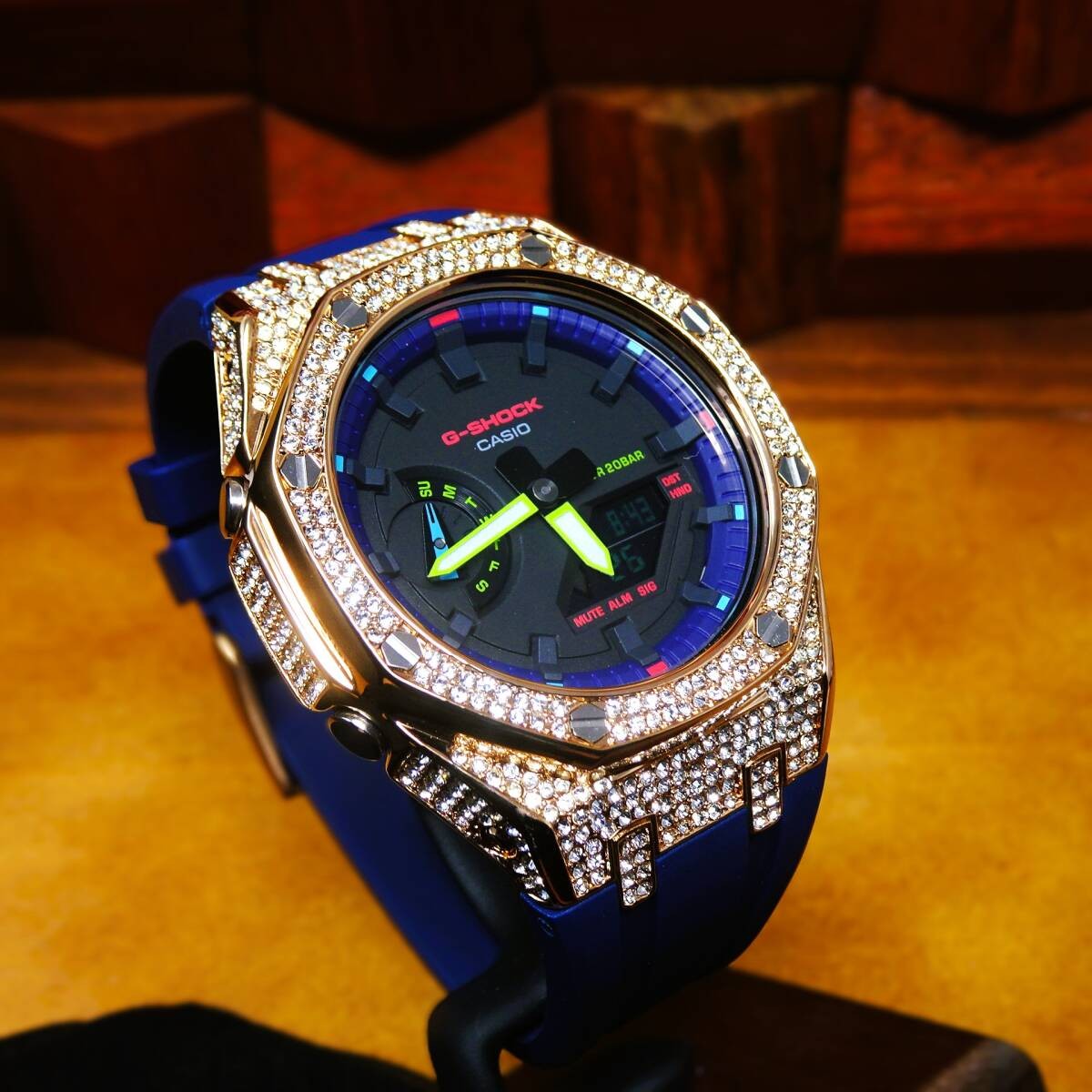 〓New〓MOD Casioak〓G-Shock Custom Watch〓Regular GA2100RGB with body〓Stainless