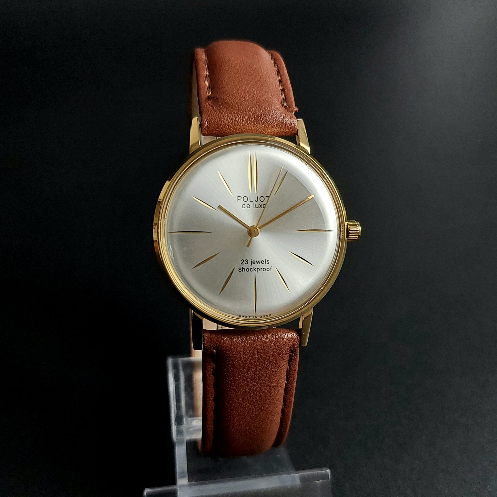 NOS Poljot De LUXE Ultra Slim 23 Jewels 2209 Soviet Vintage Men’s Wristwatch