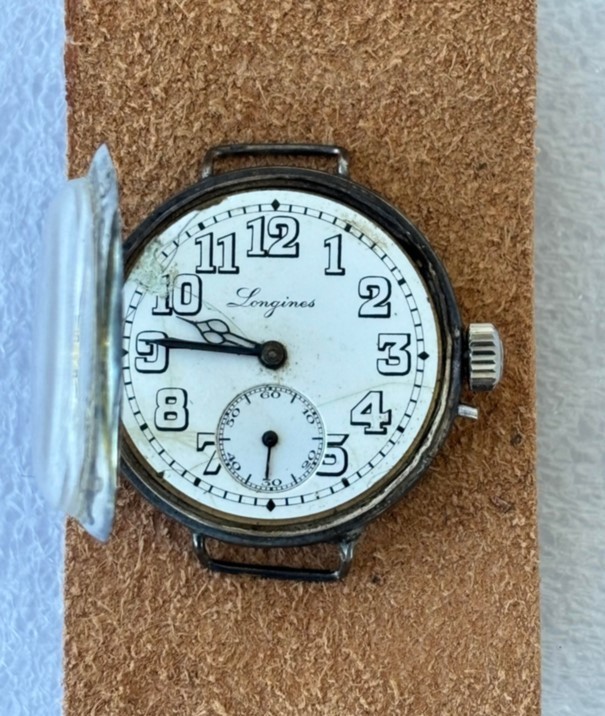 Longines 1916 silver 925 WW1 trench watch. Trench, works, very rare pin set