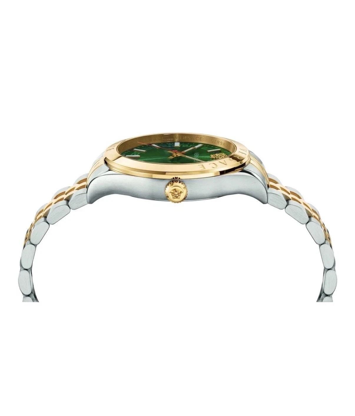 Versace Men’s Swiss Made Quartz Two-Tone Green Dial Date Watch 42mm
