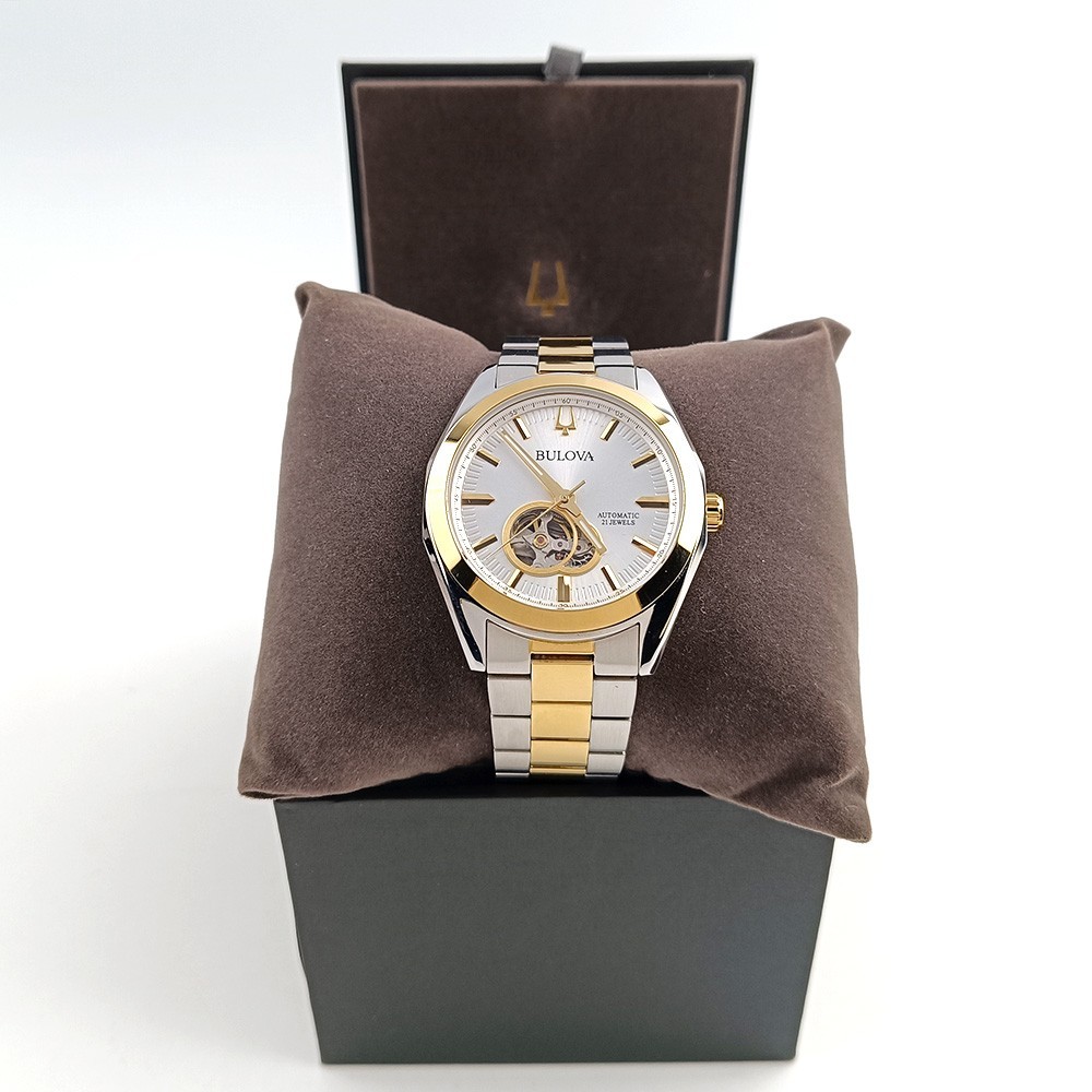 Men’s Bulova Surveyor 98A284 Silver-Gold Dial Two-Tone Stainless Automatic Watch