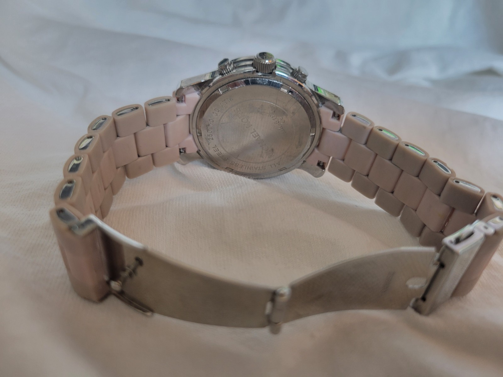 MICHAEL KORS WATCH PARKER ROSE MK5195 STEEL POLYCARBONATE LINKS NEEDS BATTERY