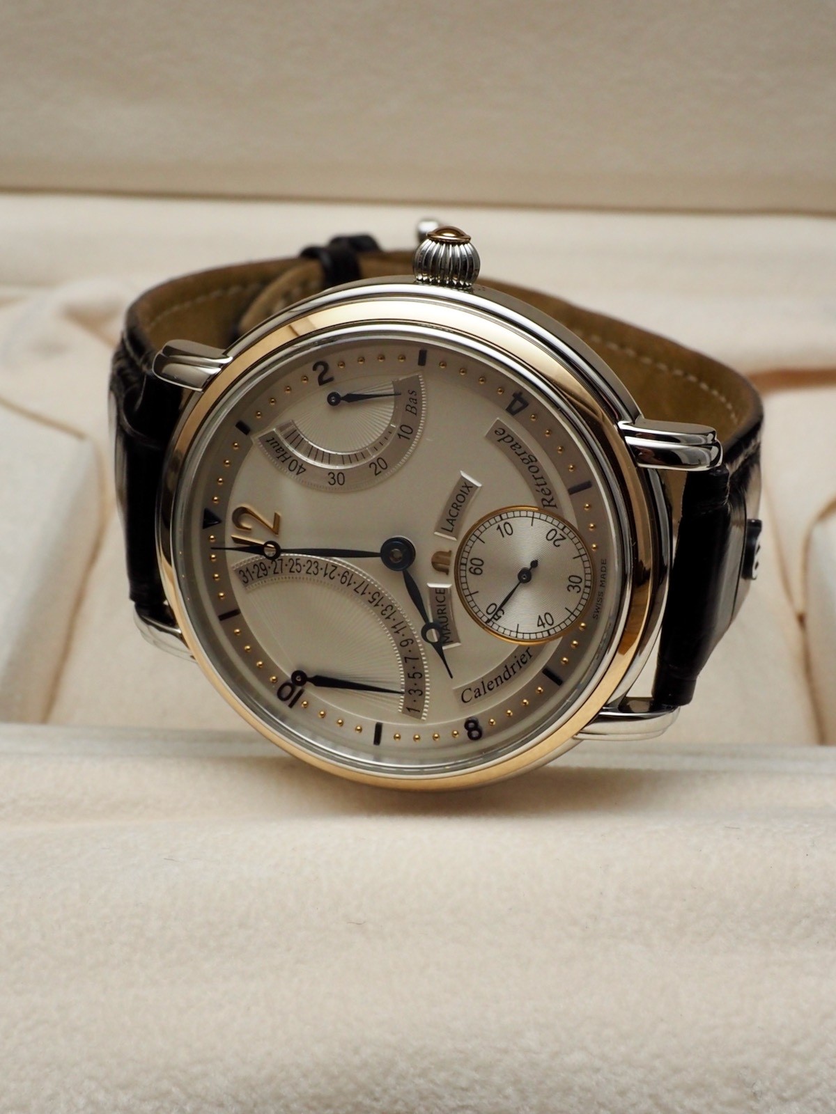 Maurice LaCroix Masterpiece Retrograde two tone 95% LNIB MP6198 RARE Calendrier