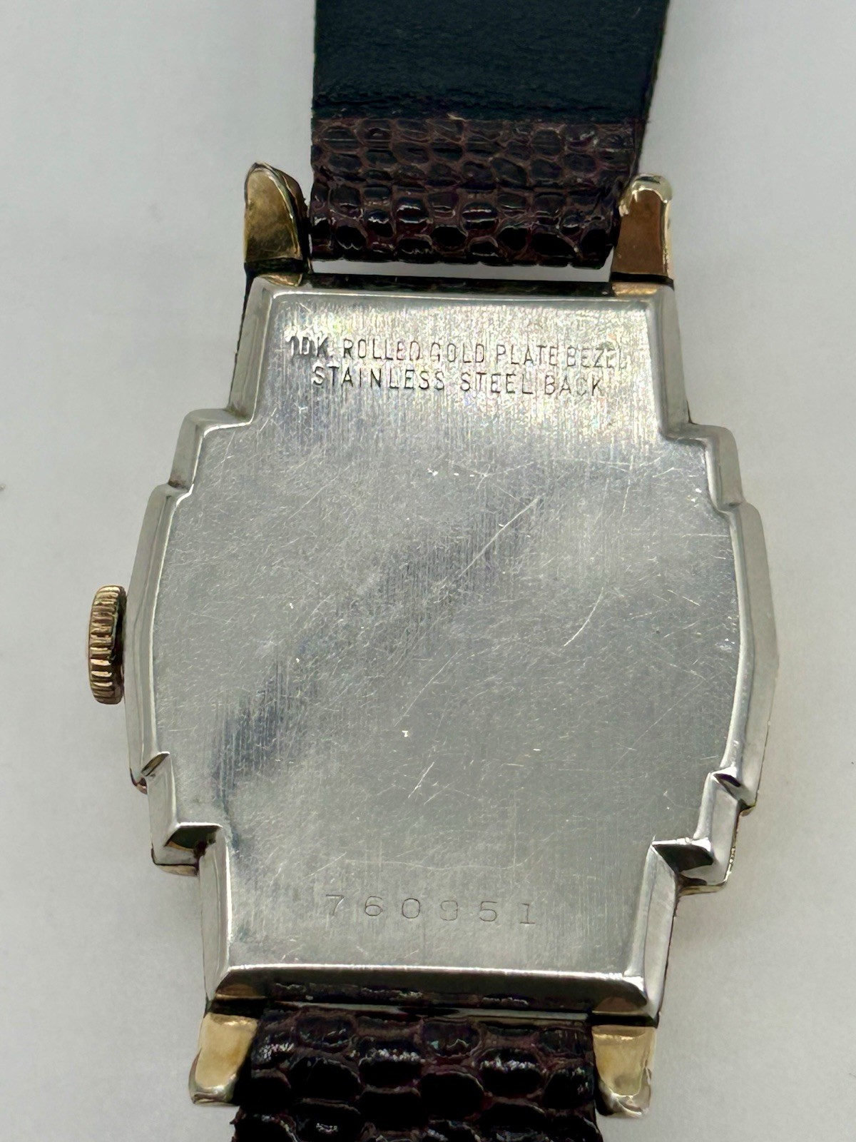 Vintage 1940s Benrus BR1 Tank Watch 15J Swiss 10K RGP Art Deco Mens Mechanical