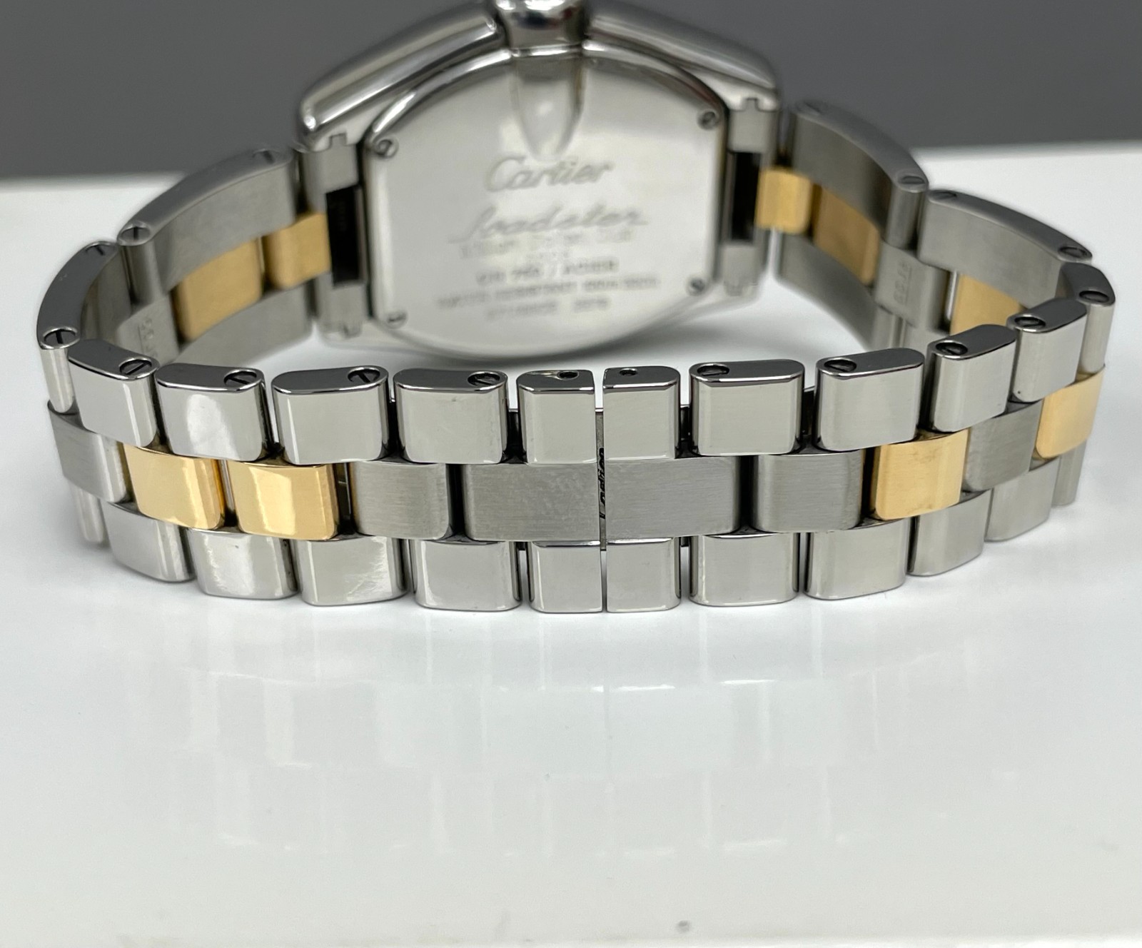 CARTIER ROADSTER W62026Y4 TWO TONE YELLOW GOLD BOX & PAPERS UNDATED 30MM