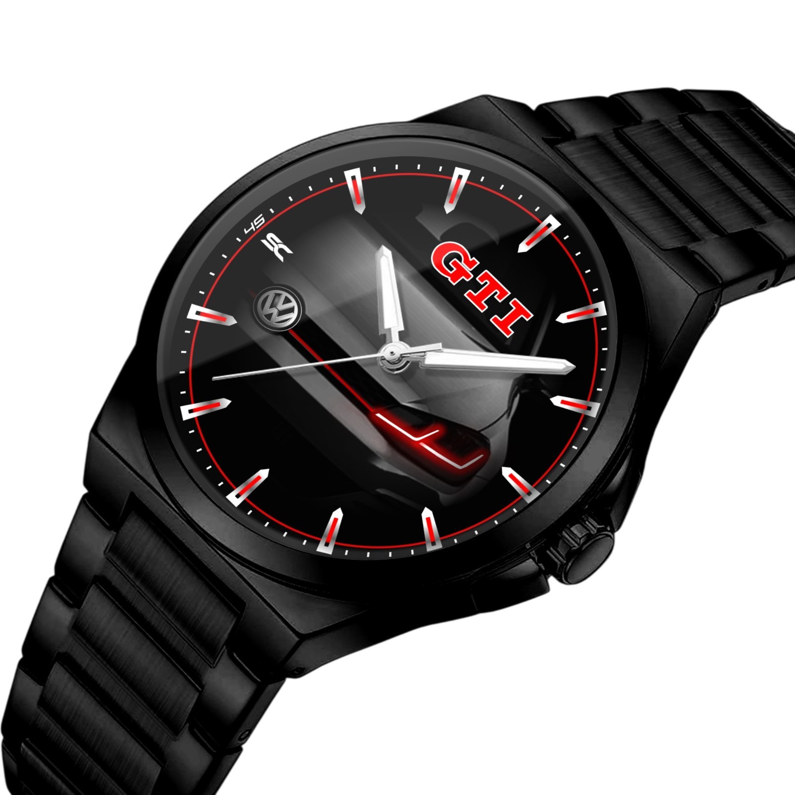 Black Steel Fan Art Golf GTI Front Sport Racing Muzzle Wrist Watch