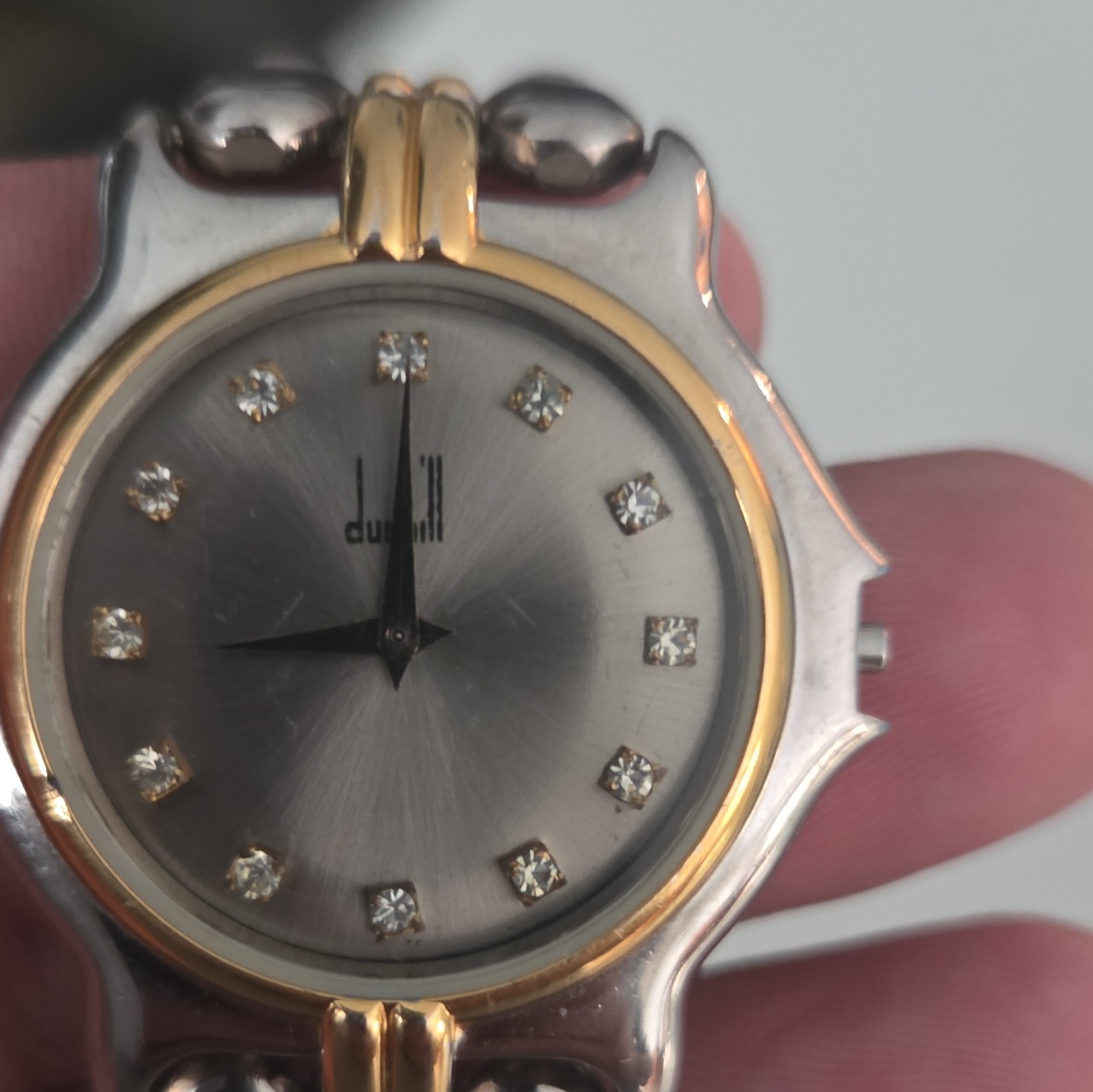 Dunhill Women’s Two-Tone Silver/Gold Diamond Marker Quartz Watch Silver Dial