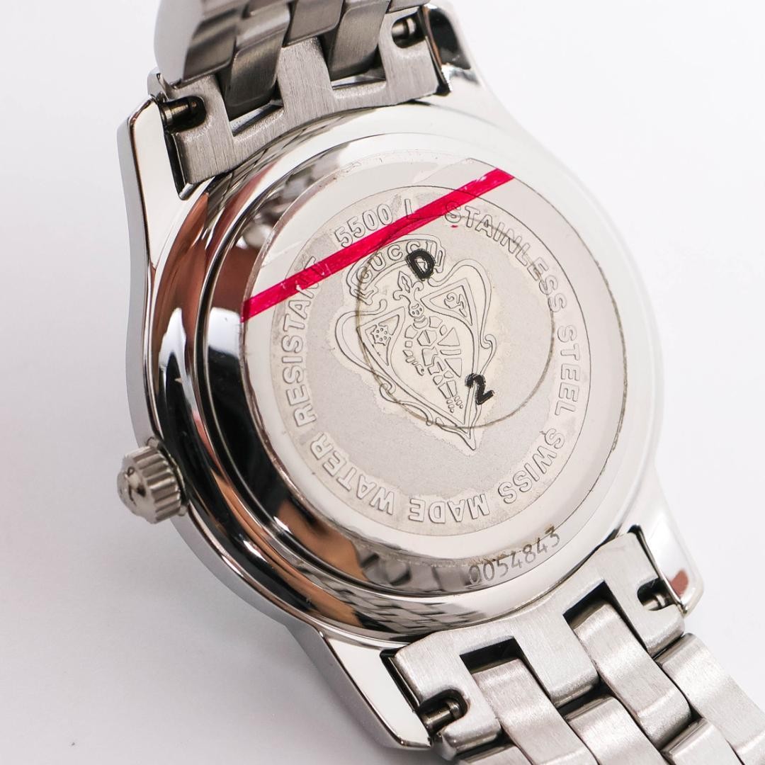 Working Excellent GUCCI Watch 5500L Date Black Roman 3795