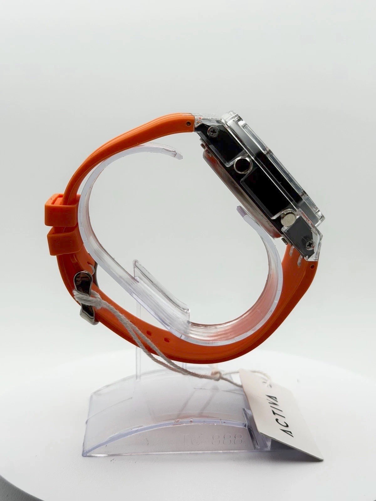ACW2100-005 Quartz Analog Wristwatch 50m Orange Silicone Strap w/ Box