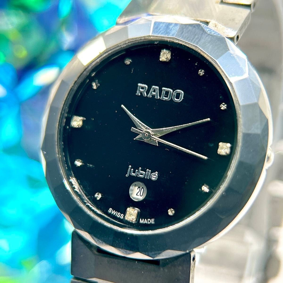 Rado Diastar Jubile Quartz Date Ladies Mens Watch Vintage Silver Stainless Japan