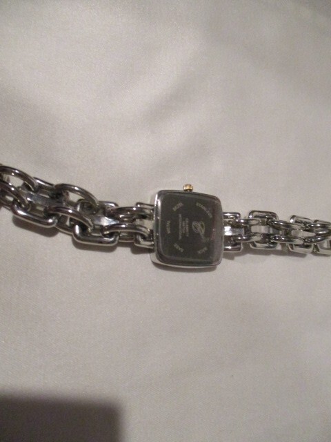 CELEBRITY 2 Tone Bracelet Watch International w/Rhinestones on Bracelet & Bezel