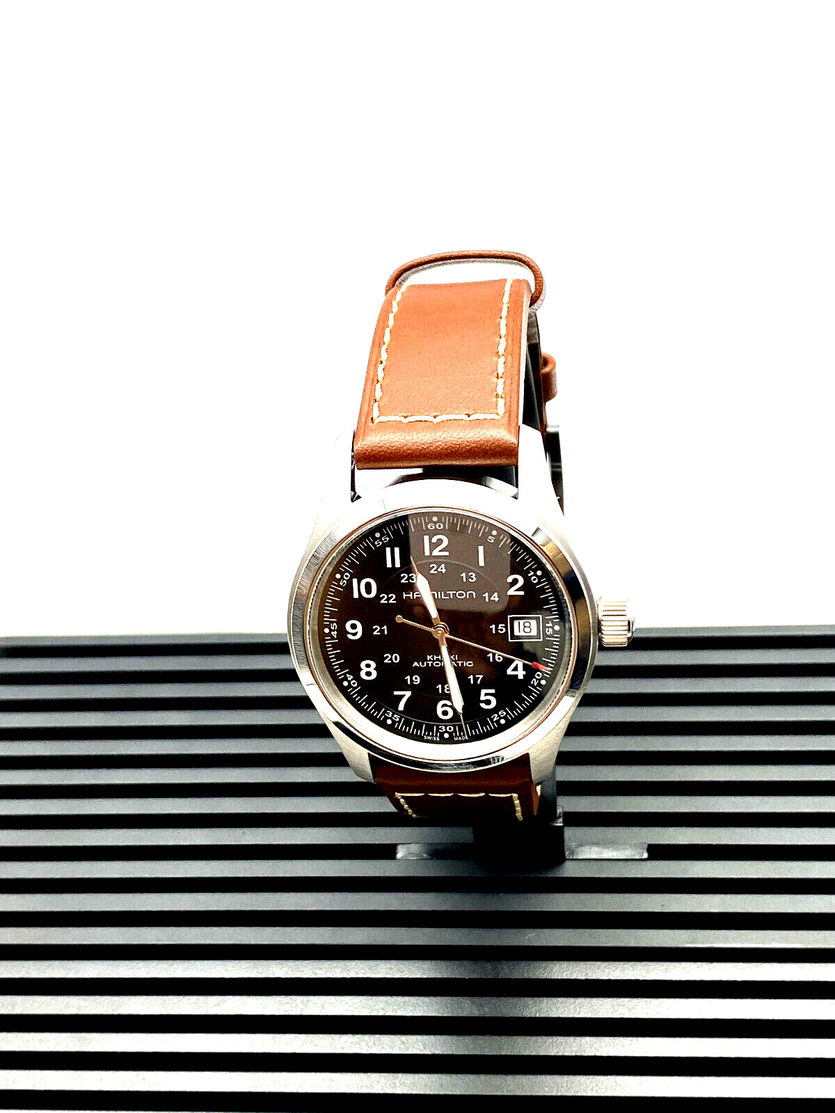 Hamilton Khaki Field Auto Black Dial Leather Men’s Watch H70455533