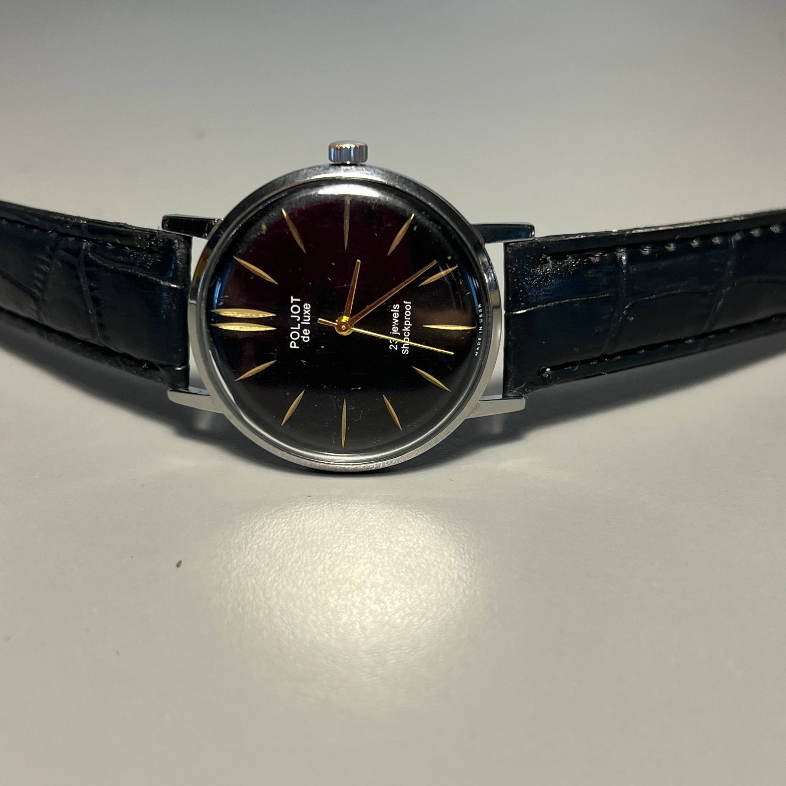 Wristwatch Poljot DE Luxe Ultra Slim 1 MChZ Mechanical Vintage Soviet
