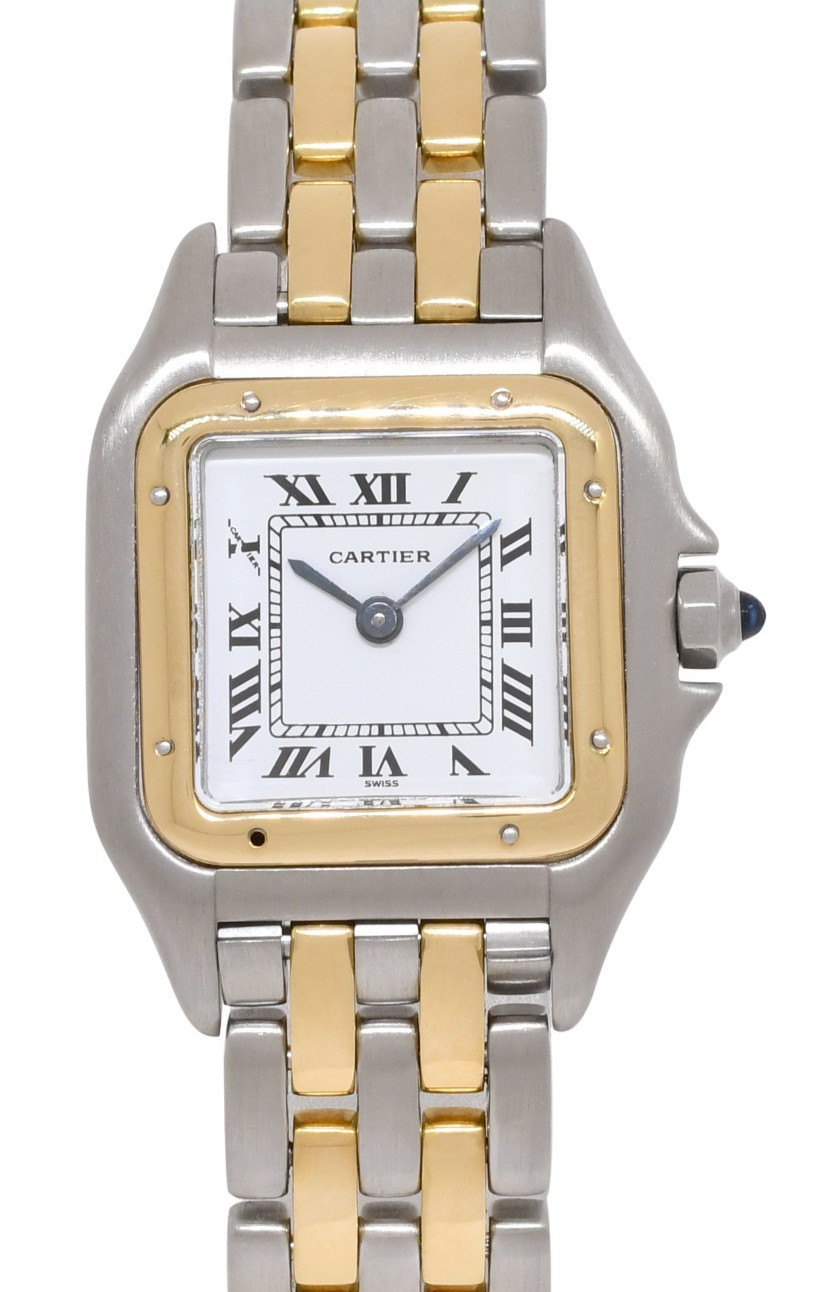 Cartier Panthere Small 2 Row 18k Yellow Gold/Steel Ladies 23mm Watch