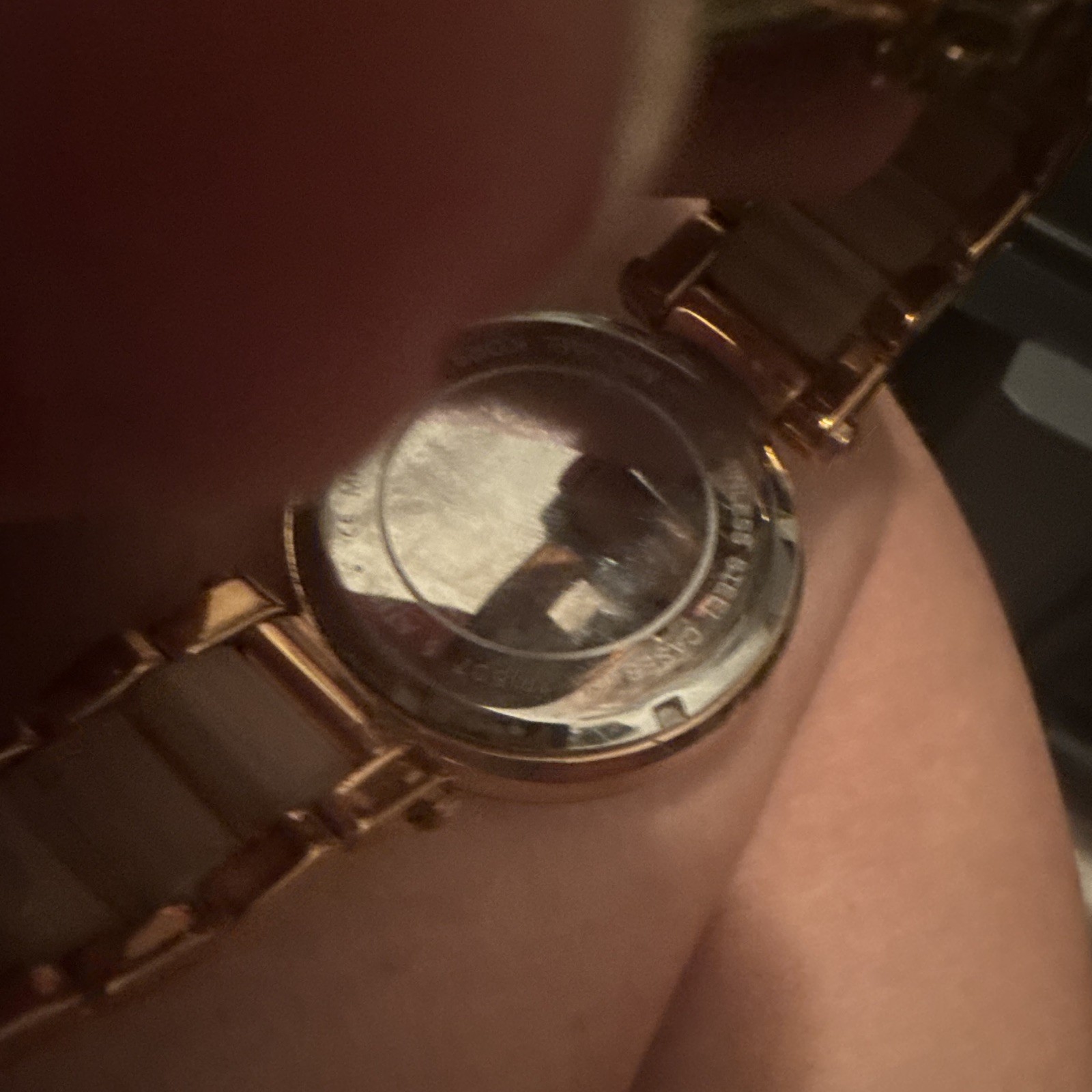 Michael Kors MK Rose Gold-Tone Quartz Logo Dial Gem-Set Bezel Bracelet