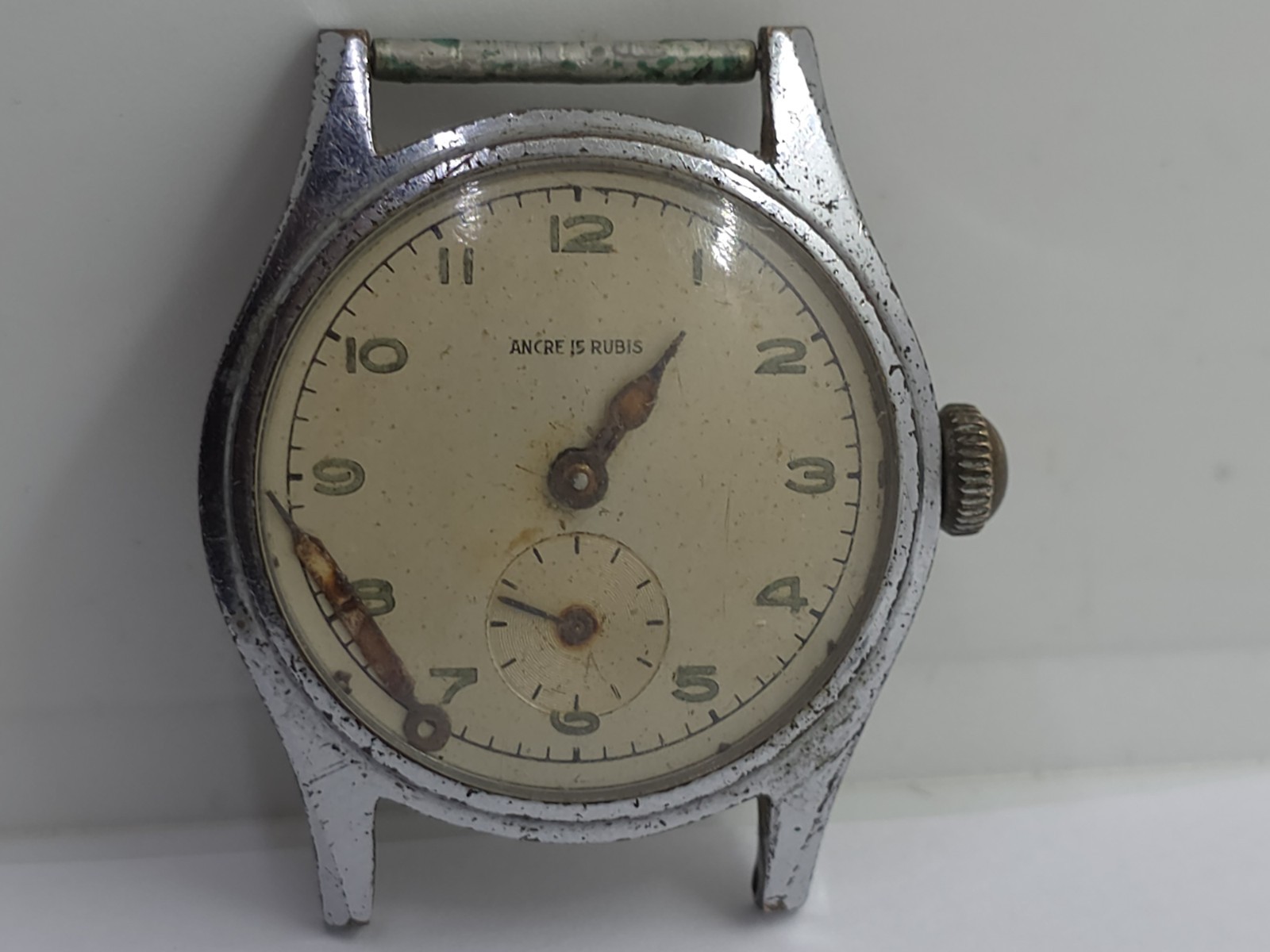 Vintage Ancre 15 Rubis Military Watch WWII Cal. Cupillard 233 From 1930 Balance