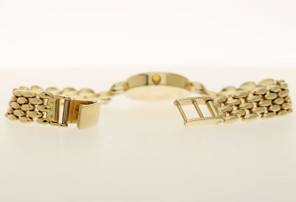 Tiffany & Co. 14K Yellow Gold Swiss Quartz Watch White Roman Dial 21MM