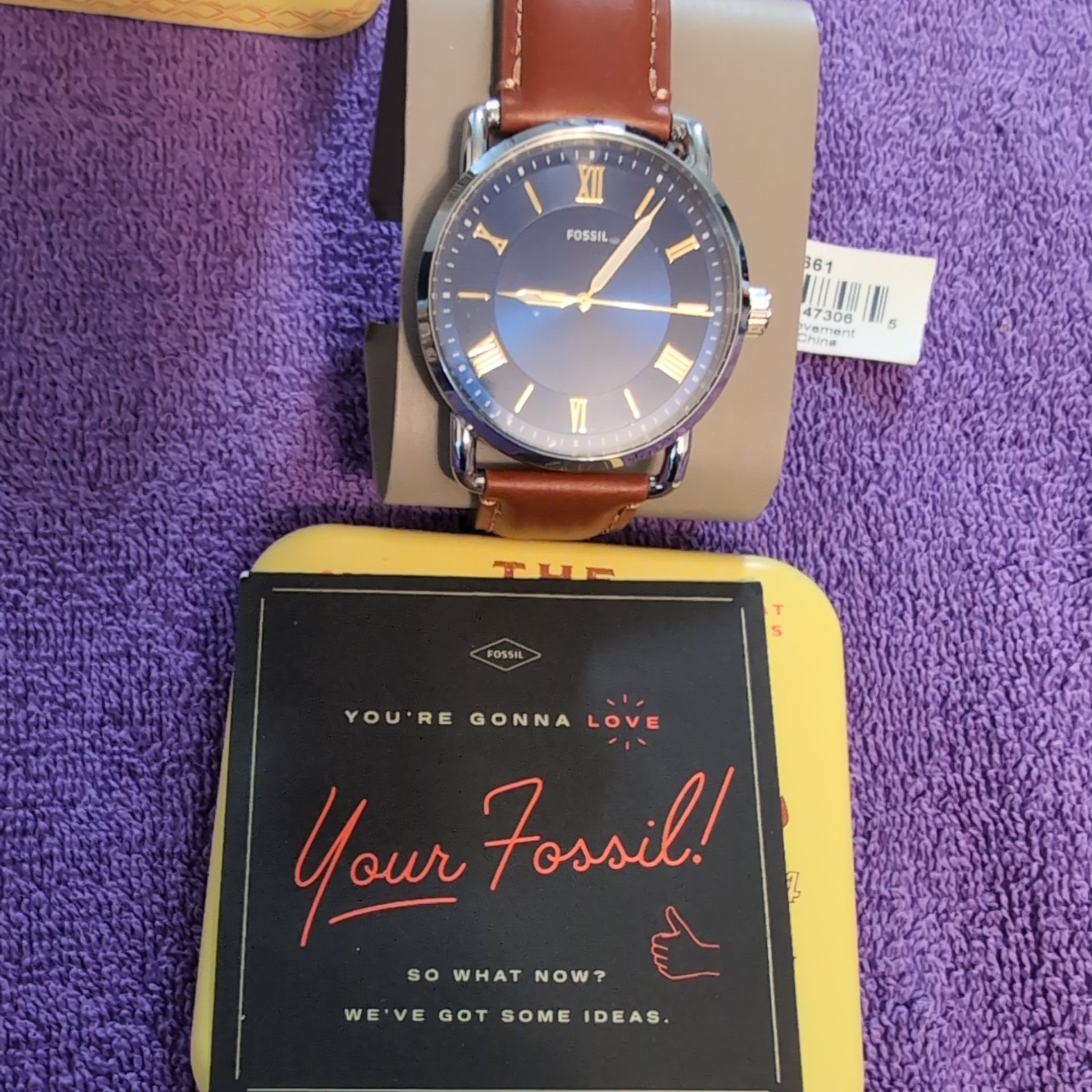 Fossil Copeland Men’s Watch with Slim Case and Genuine Leather Band