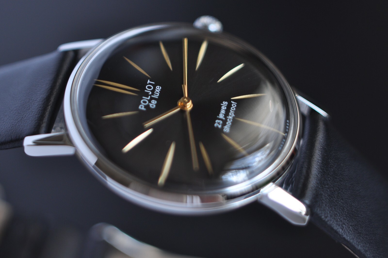 NOS! Poljot De LUXE Extra SLIM Watch Men’s Vintage USSR Case St.Steel R.