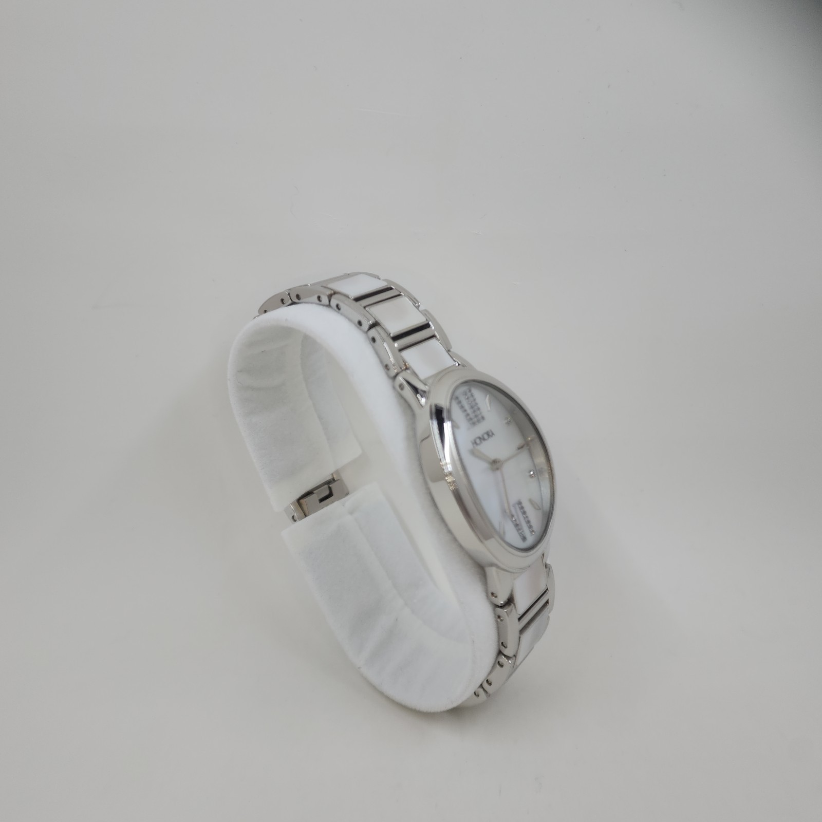 Honora White Mother-of-Pearl Oval Silvertone Stainless Steel Watch