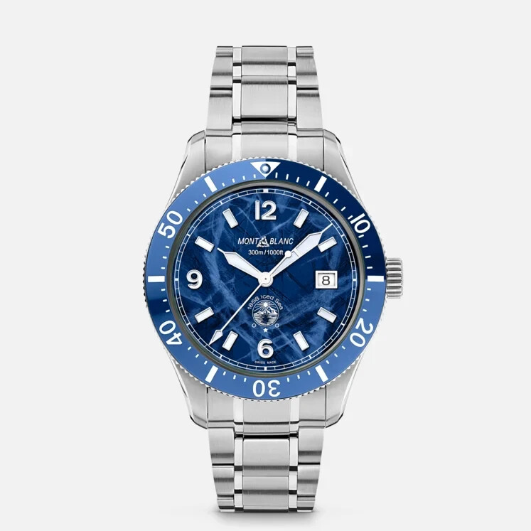Montblanc 1858 Iced Sea Automatic Date 41mm Blue Dial Watch MB129369
