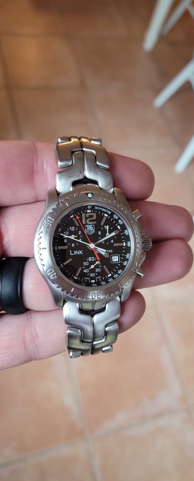 TAG Heuer CT1111.BA0550 Mens Link Chronograph Watch Black Silver Jason Bourne