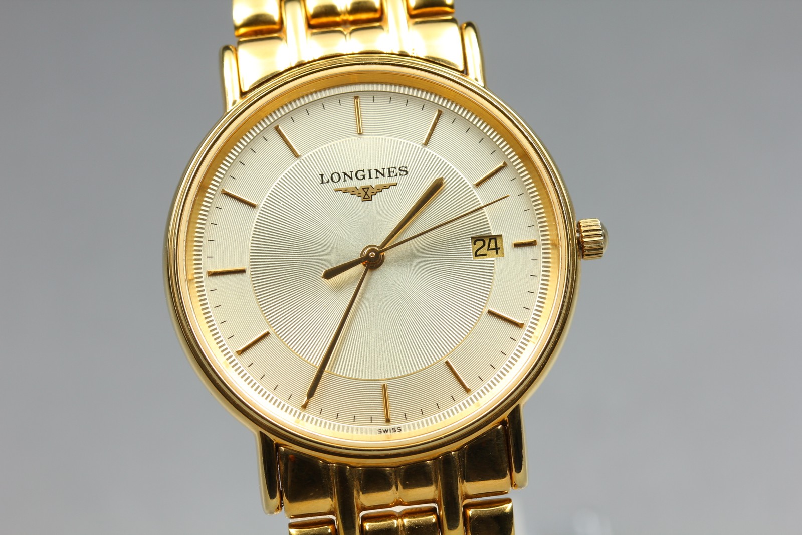 LONGINES Grand Classic Vintage Men’s Watch Quartz Date L4.720.2 33mm Near Mint