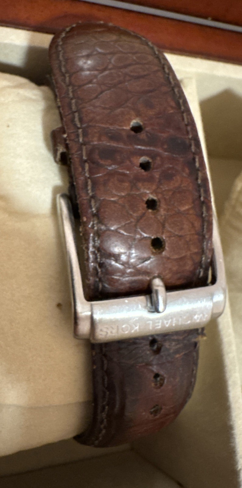 Michael Kors MK8126 Men’s Chronograph Watch Brown Leather Black Dial 45mm