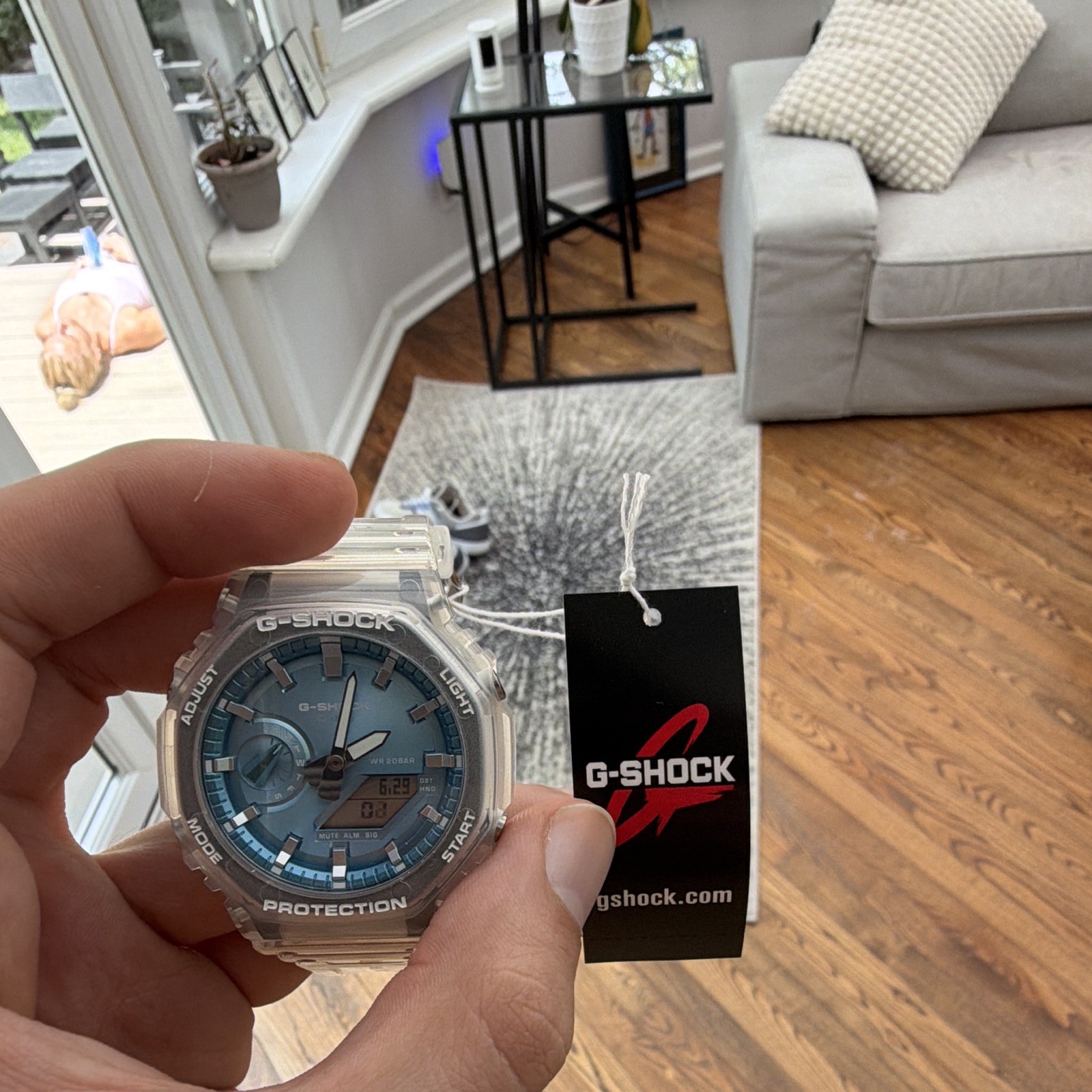 G-SHOCK CASIOAK Men’s Analog-Digital Blue Dial Clear Resin – GA2100BM-7A2