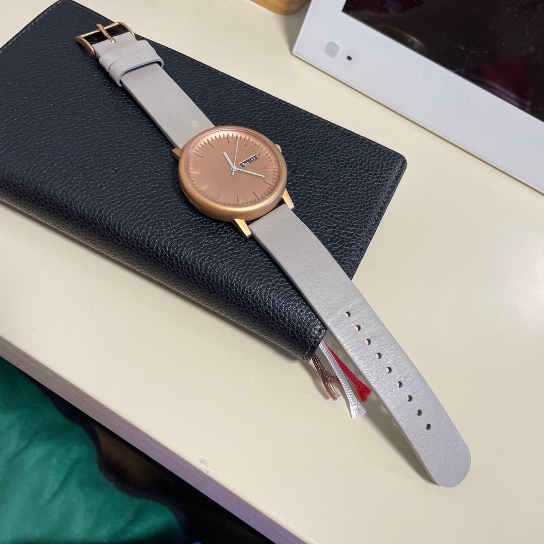 Innovator Unisex Watch Bronze Dial 38mm Grey Leather Strap Swedish Nordic Design