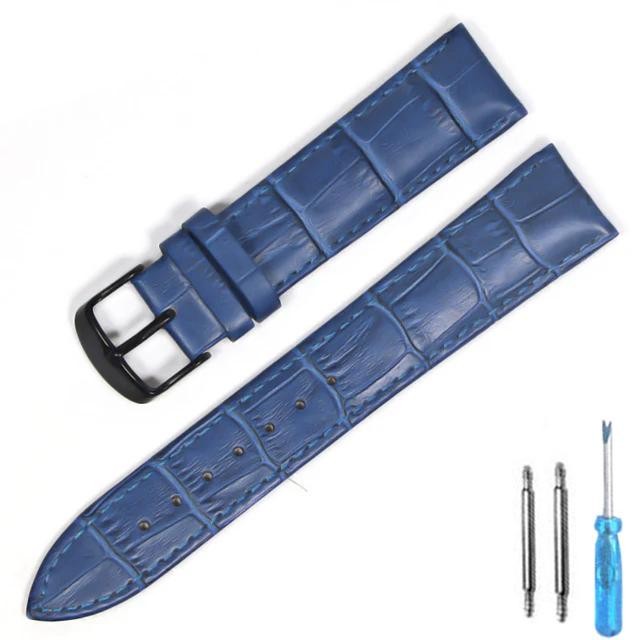 12/ 14/ 16/ 18/ 20/ 22/ 24mm Genuine Leather Wristband Watch Strap Band Bracelet